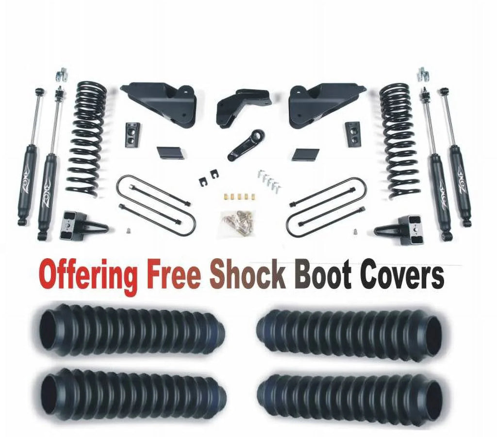 Free 2013-2018 D66N/ZONU3100X4 Suspension Lift Protectors Kit 5.5" Boot System Dodge 3500 Ram ZoneOffRoad With Fits Gas 4WD