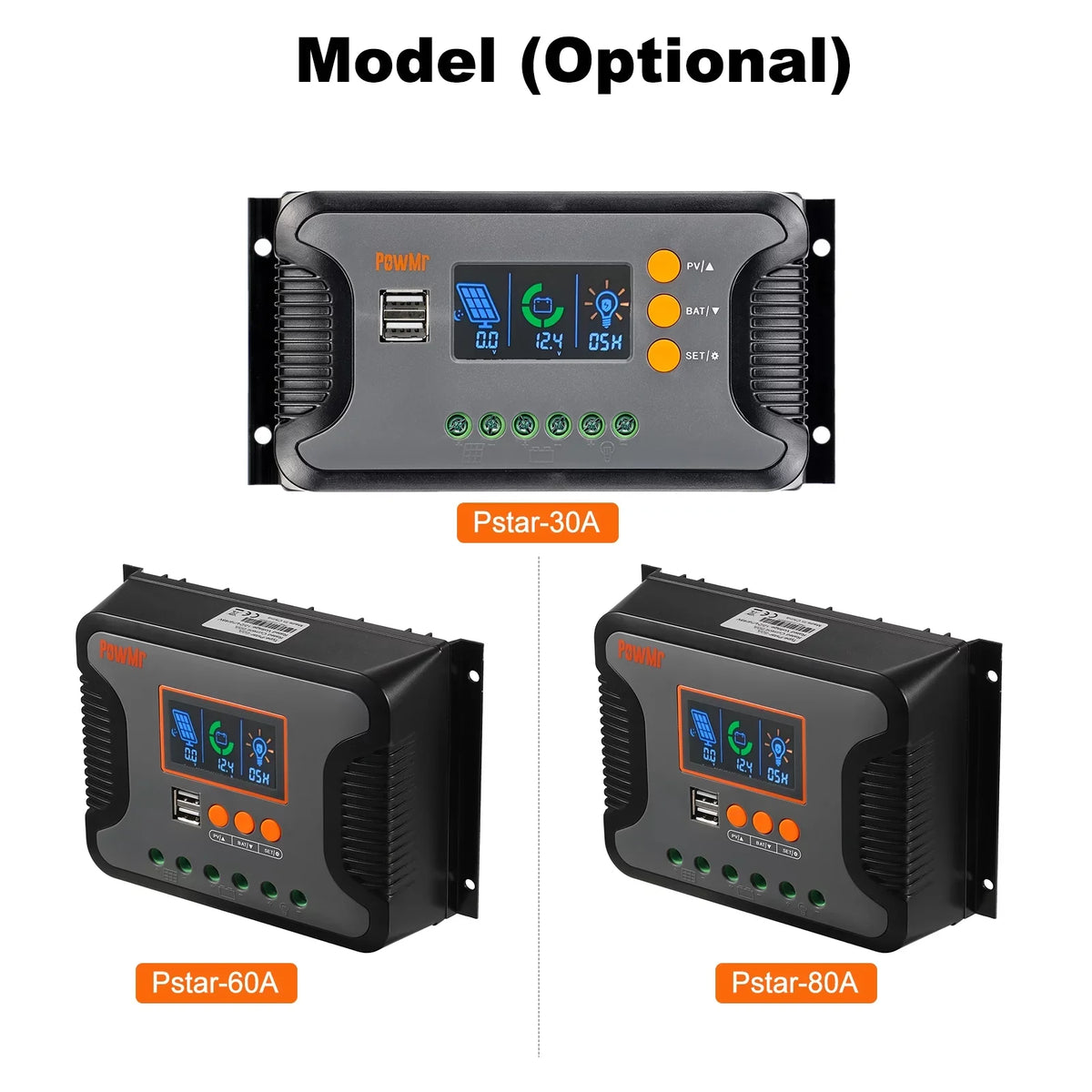 Solar Power Battery Charge 12V-48V Auto Charge PWM LCD Output Detection Solar Charging USB 5V Battery Controller Bulk/Boost/Float Controller Display 30A Dual Controller Vistreck 12V/24V/36V/48V with