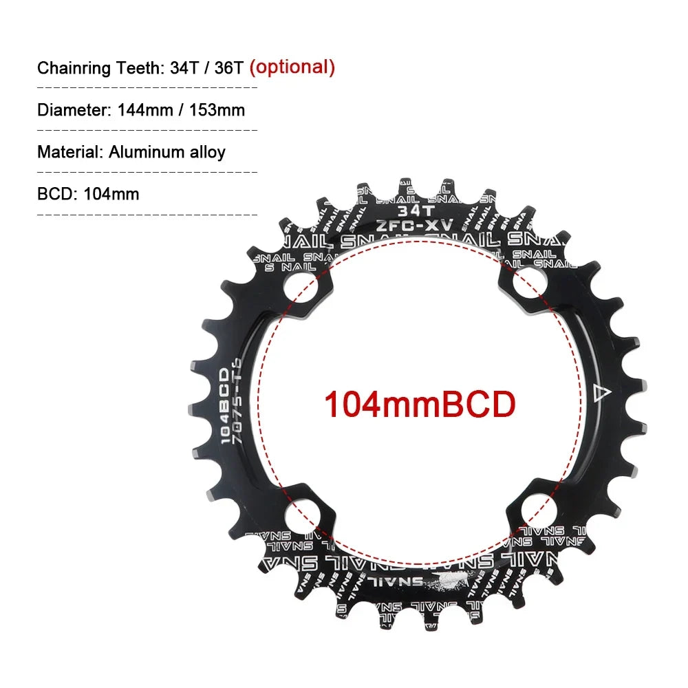 Ideal Single MEROCA 170MM Mountain for Crankset, 8/9/10/11 - for 104 Set - Biking Alloy Enthusiasts Aluminum Ring Bike Crank Speed BCD