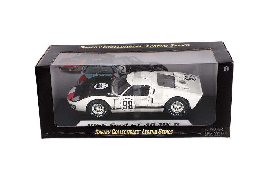 II - Model Ford GT-40 1/18 SC415W #98, Diecast scale - Shelby Toy MK 1966 Car Shelby White Collectibles
