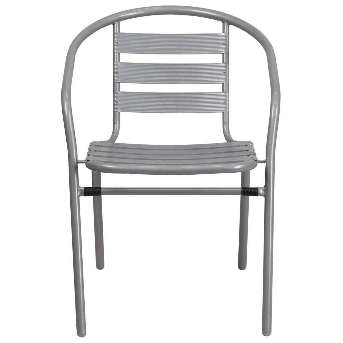 Slats Stack Restaurant Pack Chair Flash Metal Silver Aluminum 4 with Furniture