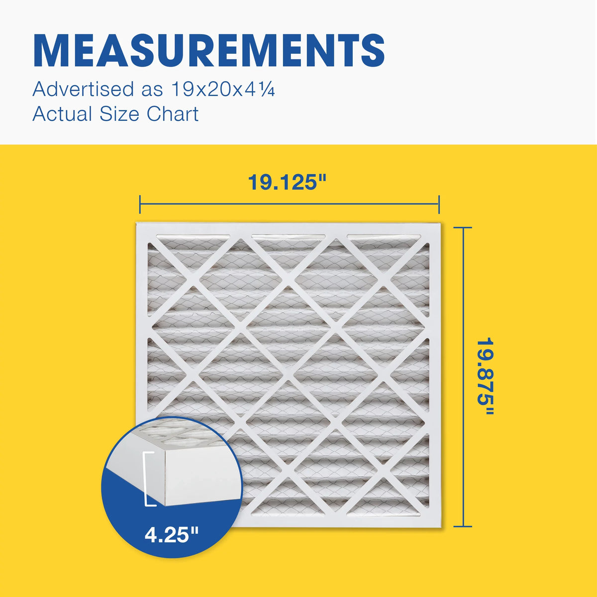 Furnace Air Pleated AC MERV Filter, Aerostar 19x20x4 11 Air 2 Pack Filter,