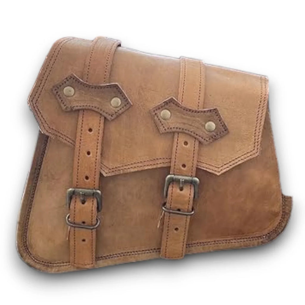 Rustic Saddle Leather Side Bag Brown Bike SAINTSTAG