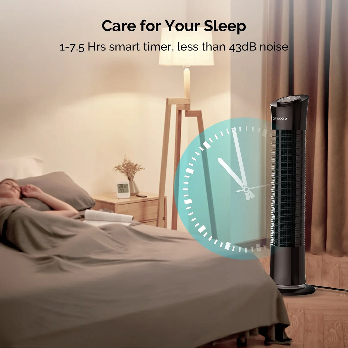 Fan，Portable 30’’ w/Remote/3 Timer Floor Home/Office for Dr. Oscillation Fans Tower Speeds/7.5h Stand Prepare