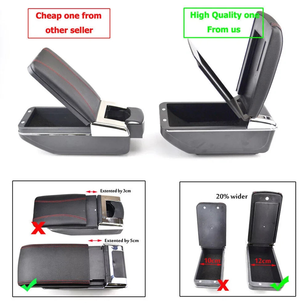 Armrest 2009-2013 Fit Jazz Center For Honda Console Dual-layer Arm Tray Box Car Rest
