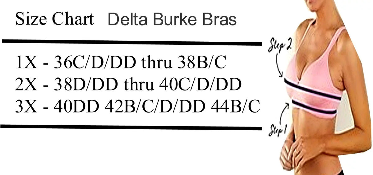 Thru Burke 2X Comfort Seamless 38D/DD Padded Delta Fits Pads-3-Pack w/Removable Bra - 40C/D