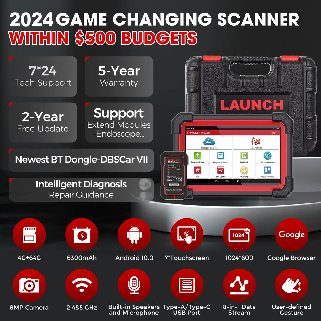 All Diagnostic Coding,Bi-Directional for Tool CRP OBD2 Scan Scanner AutoAuth 919E Control,CANFD X431 Full Vehicles,ECU LAUNCH System with DOIP,FCA BT 2024