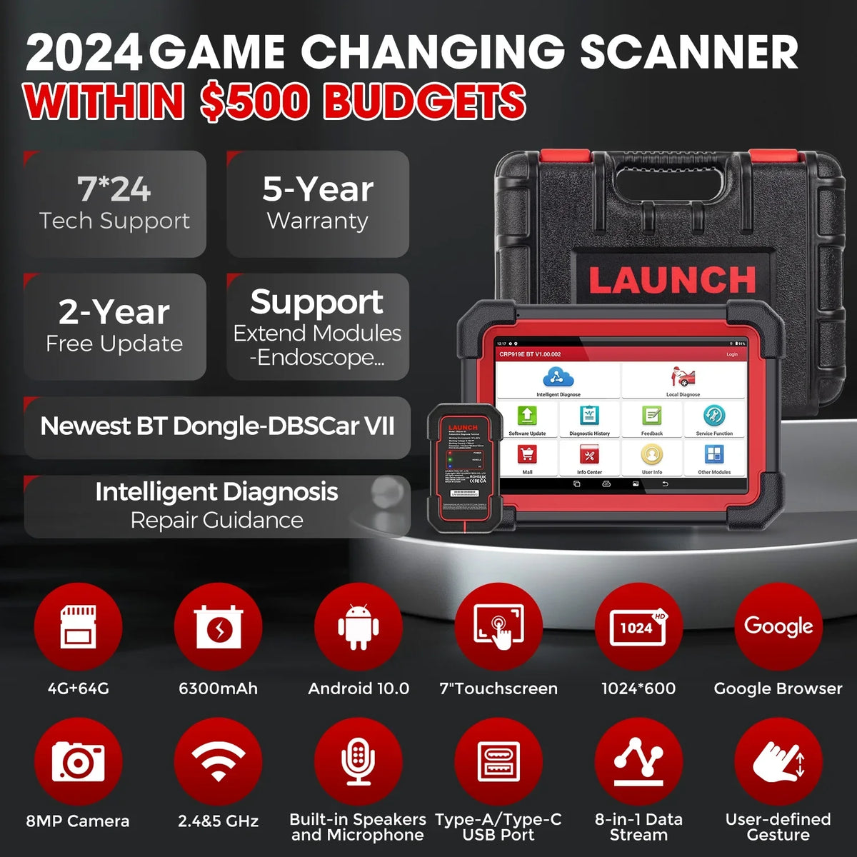 All Diagnostic Coding,Bi-Directional for Tool CRP OBD2 Scan Scanner AutoAuth 919E Control,CANFD X431 Full Vehicles,ECU LAUNCH System with DOIP,FCA BT 2024