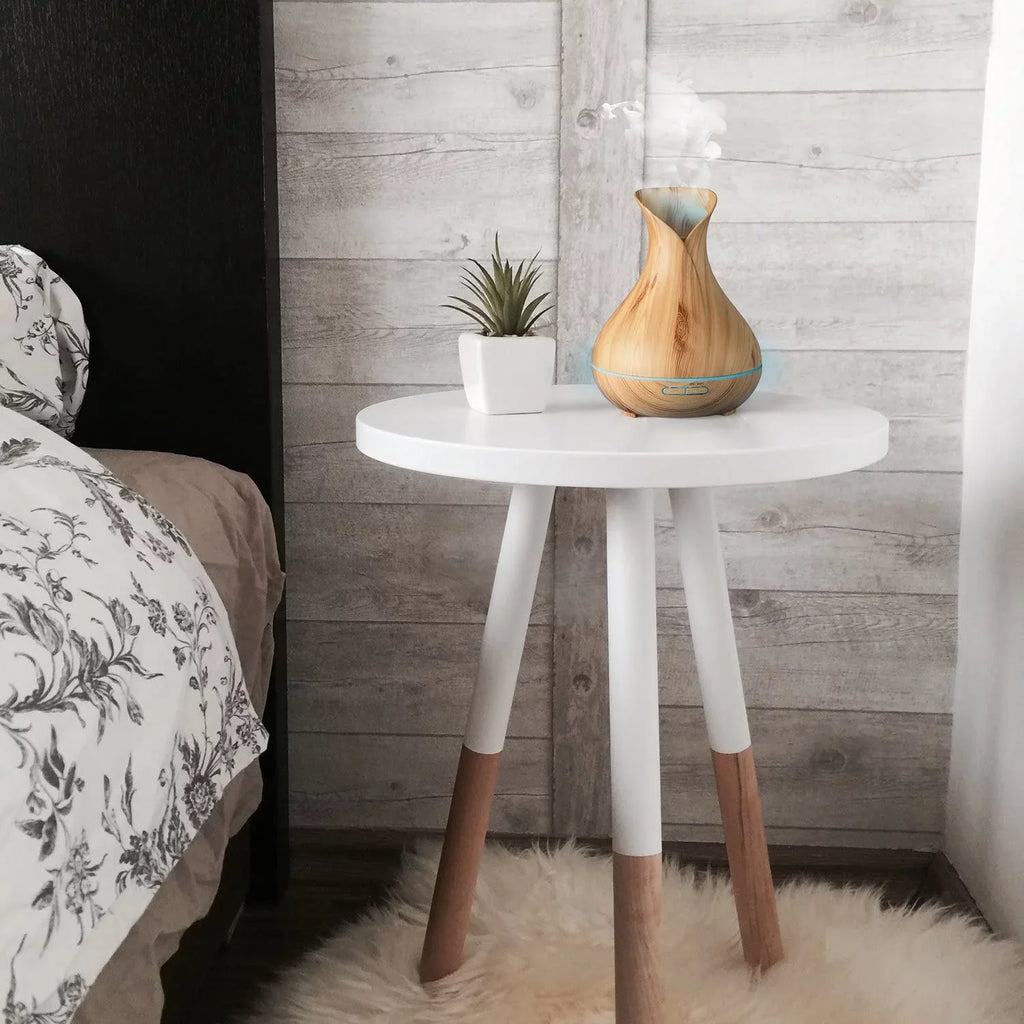 Oils, Light and ml Sierra Modern 400 WiFi Smart Essential Humidifier Home Wood Diffuser for Aromatherapy
