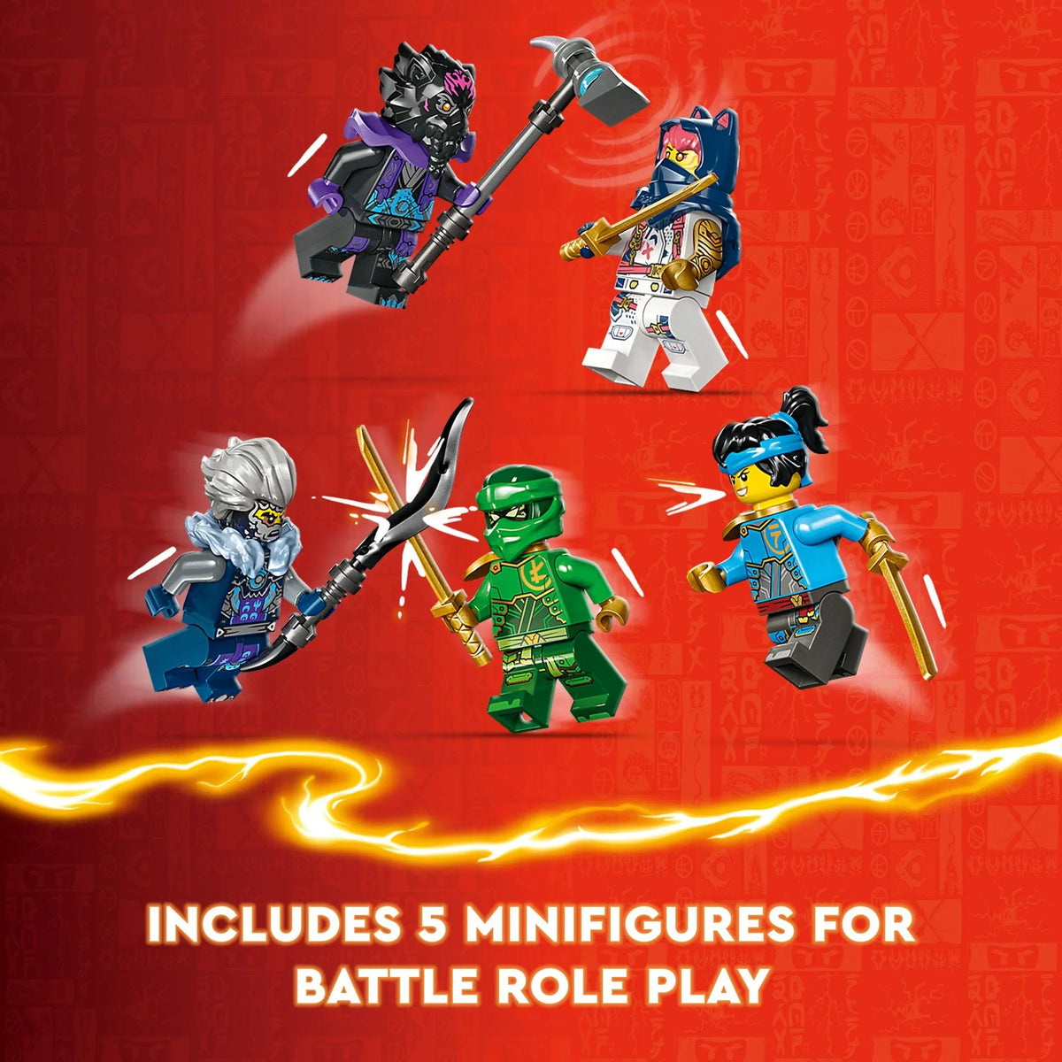 for and Independent and Egalt Figure, Play, Gift the LEGO Dragon Idea 5 Group Hero 71809 Battle for Toy NINJAGO Minifigures Up, Master Action Boys Ages Dragon 8 Toy or Set Girls with Ninja