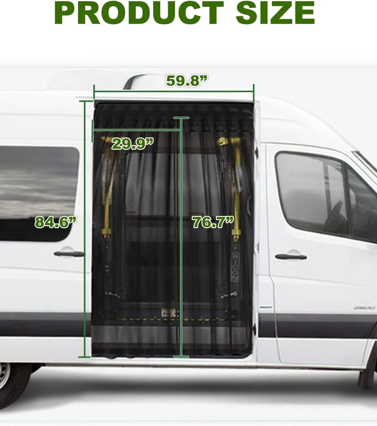Side (Magnetic Transit, Camping Roof, for and Sliding Screen Sprinter High Promaster, Ford ELITEWILL Mercedes Benz Van Bug Vehicles Mid Suction) Door Other Suitable and