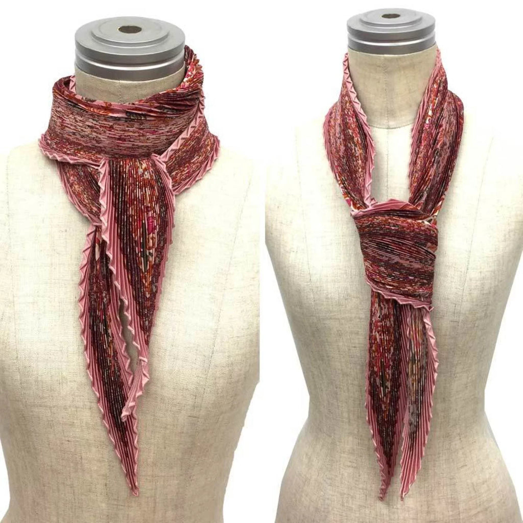Women's EN Silk Hermes (Like aq5273 Hunting INDE Pink Indian HERMES 100% 90 Pleated Carre New) Scarf CHASSE Pre-Owned