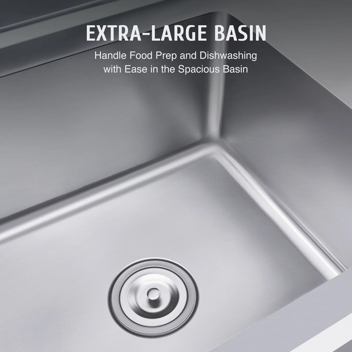 Steel Drainboard and Utility Stainless Commercial Use 23.6* Sink Kitchen 39.3* 36.7in for Sink Home
