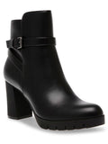 6 Zip-Up Buckle ANNE Heel Dress M Cushioned Block Black Booties Womens Accent Heidi Toe KLEIN Round