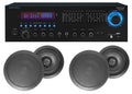 Bluetooth Ceiling Home Black 6.5" Receiver+4) Speakers RX55URIBT Theater