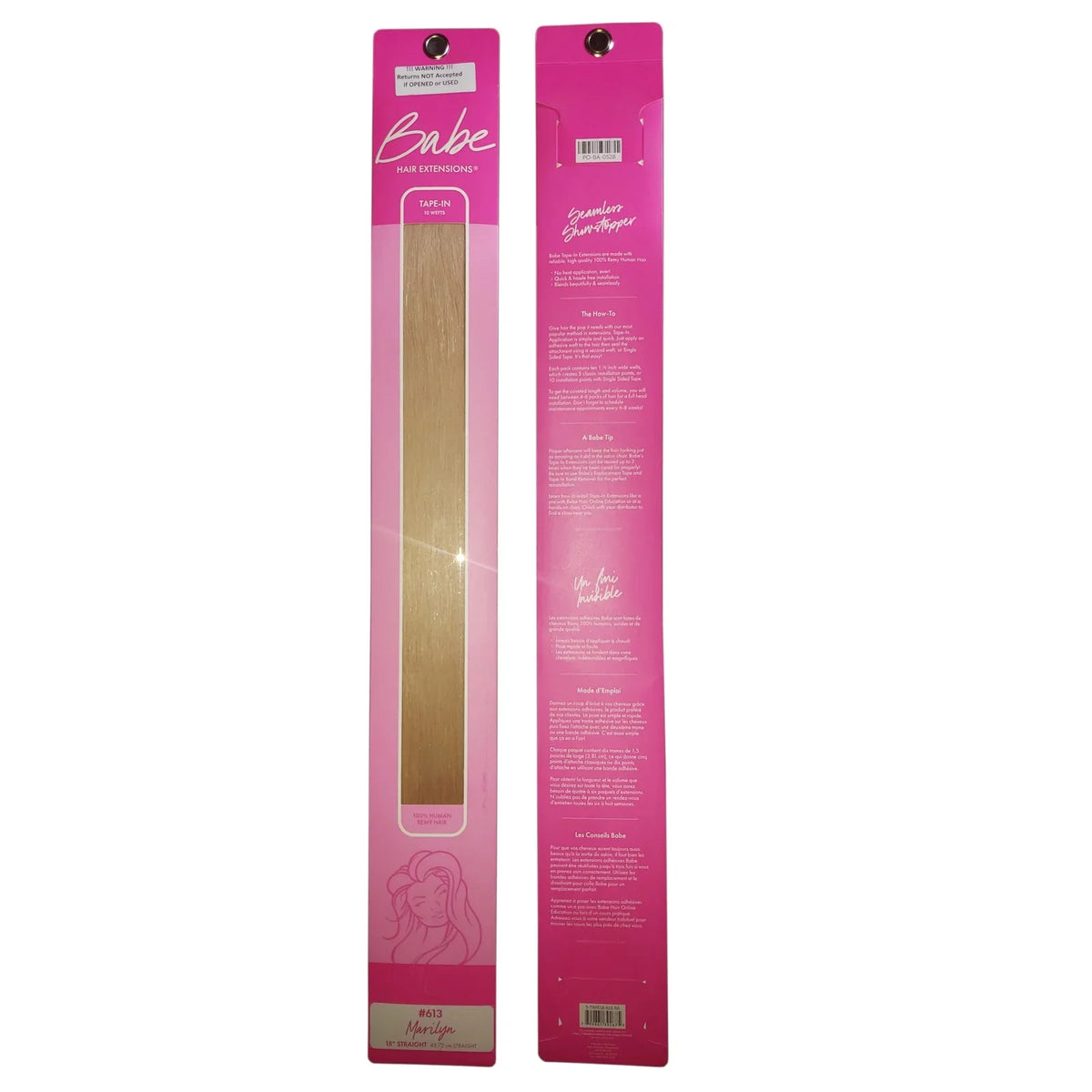 Inch 10 Straight 18 Extensions Babe Marilyn Wefts Color Tape-In Hair #613