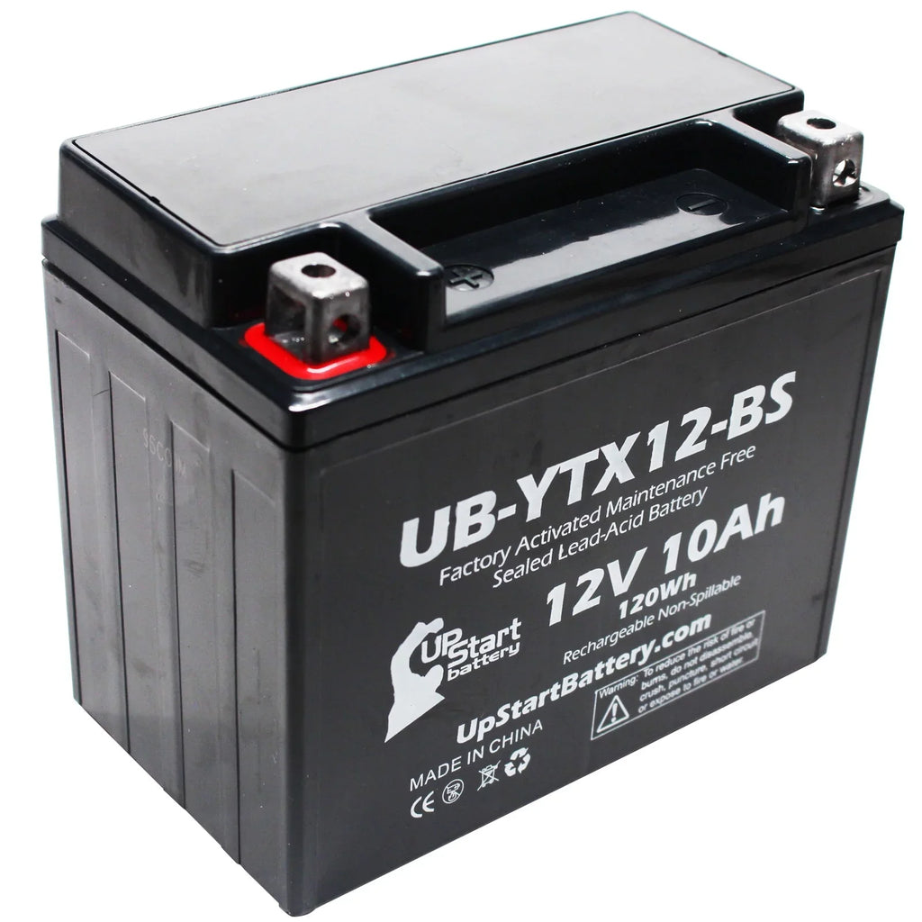 12V, Replacement 2003 1000 Battery Factory Battery Motorcycle CC UB-YTX12-BS UpStart Free, Maintenance 10Ah, GSX-R1000 for - Suzuki 3-Pack Activated,