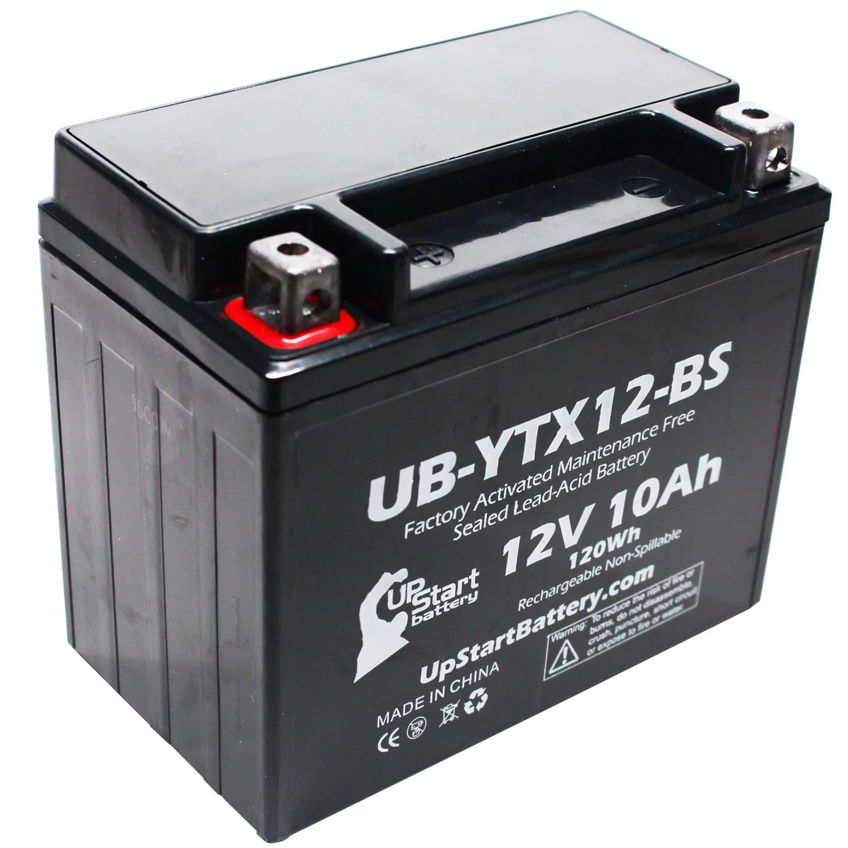 12V, Replacement 2003 1000 Battery Factory Battery Motorcycle CC UB-YTX12-BS UpStart Free, Maintenance 10Ah, GSX-R1000 for - Suzuki 3-Pack Activated,
