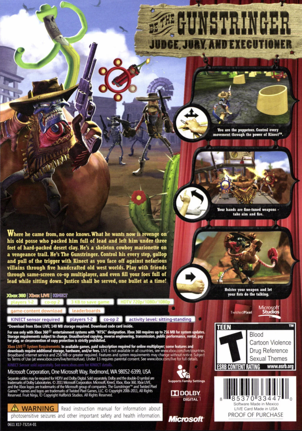 Gunstringer, 360, Microsoft, XBOX 885370334470