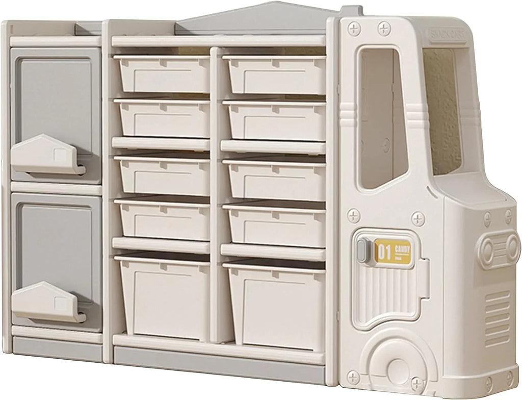 Cabinet Toy Organizer Cab Bookshelf and Box and Organizer Boxes Bedroom (10 Multi-Functional Organizer Children's + RUNFAYBIU 2 and Playroom Nursery. Toy Pull-Out Closed for Drawer