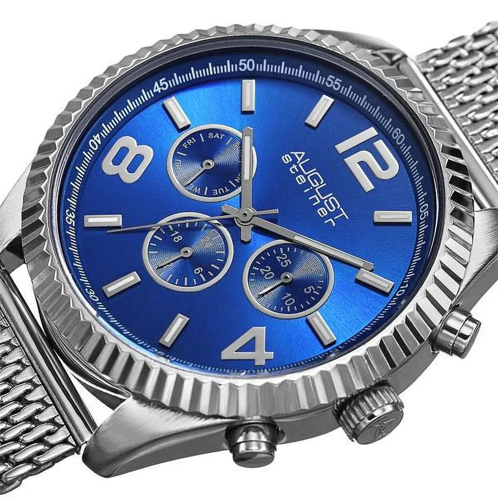 Multifunction Men's Dual Watch Time Steel Quartz Swiss Bracelet Silver-Tone Stainless