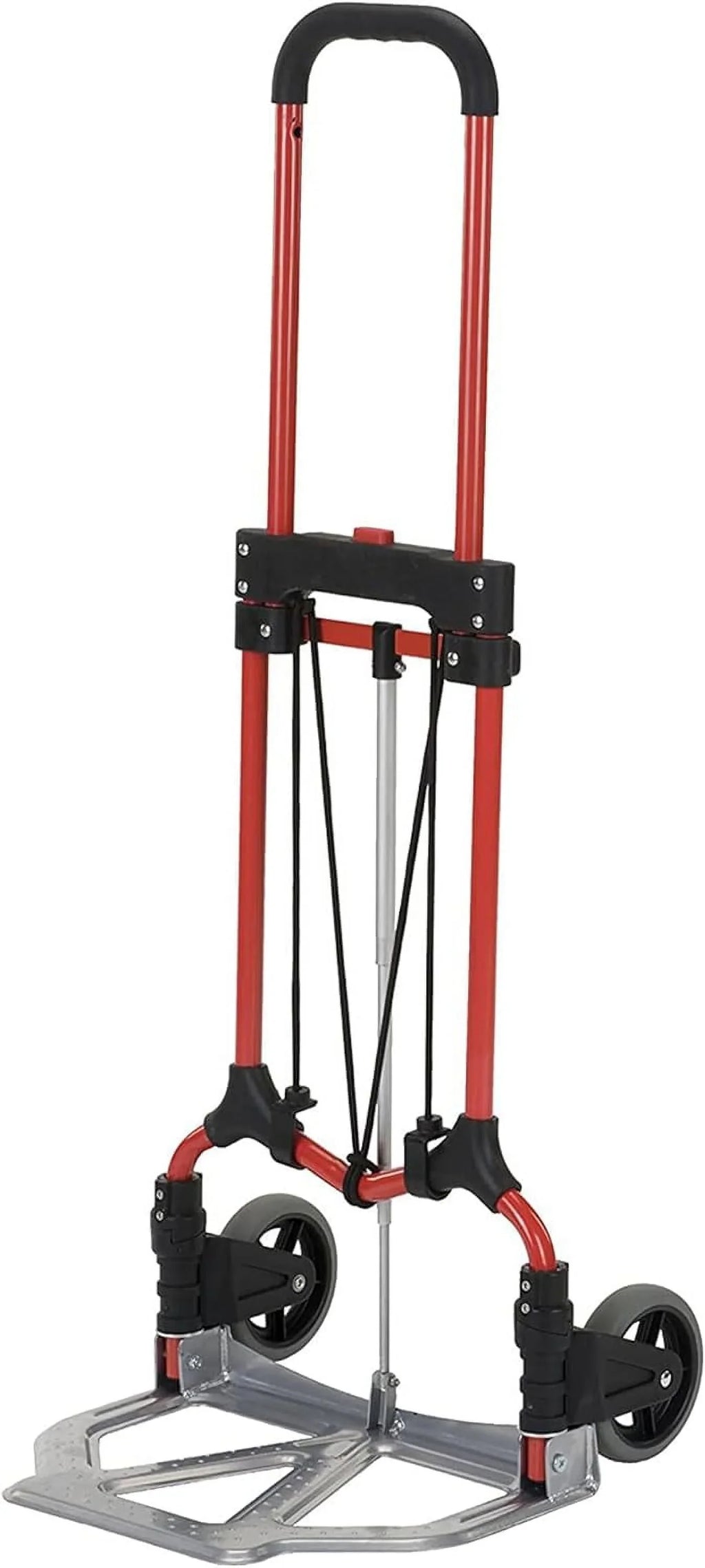 Folding Luggage Cart W/Telescoping Personal Pack) Silver/Black Steel (4 Hand Truck MCI 160Lb Handle, Capacity