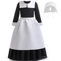 Cosplay Outfit Girls Dress Sleeve Wig TV Addams Long Skirt Clothes 2022 with Hkiytime Kids Dress Series Halloween Wednesday