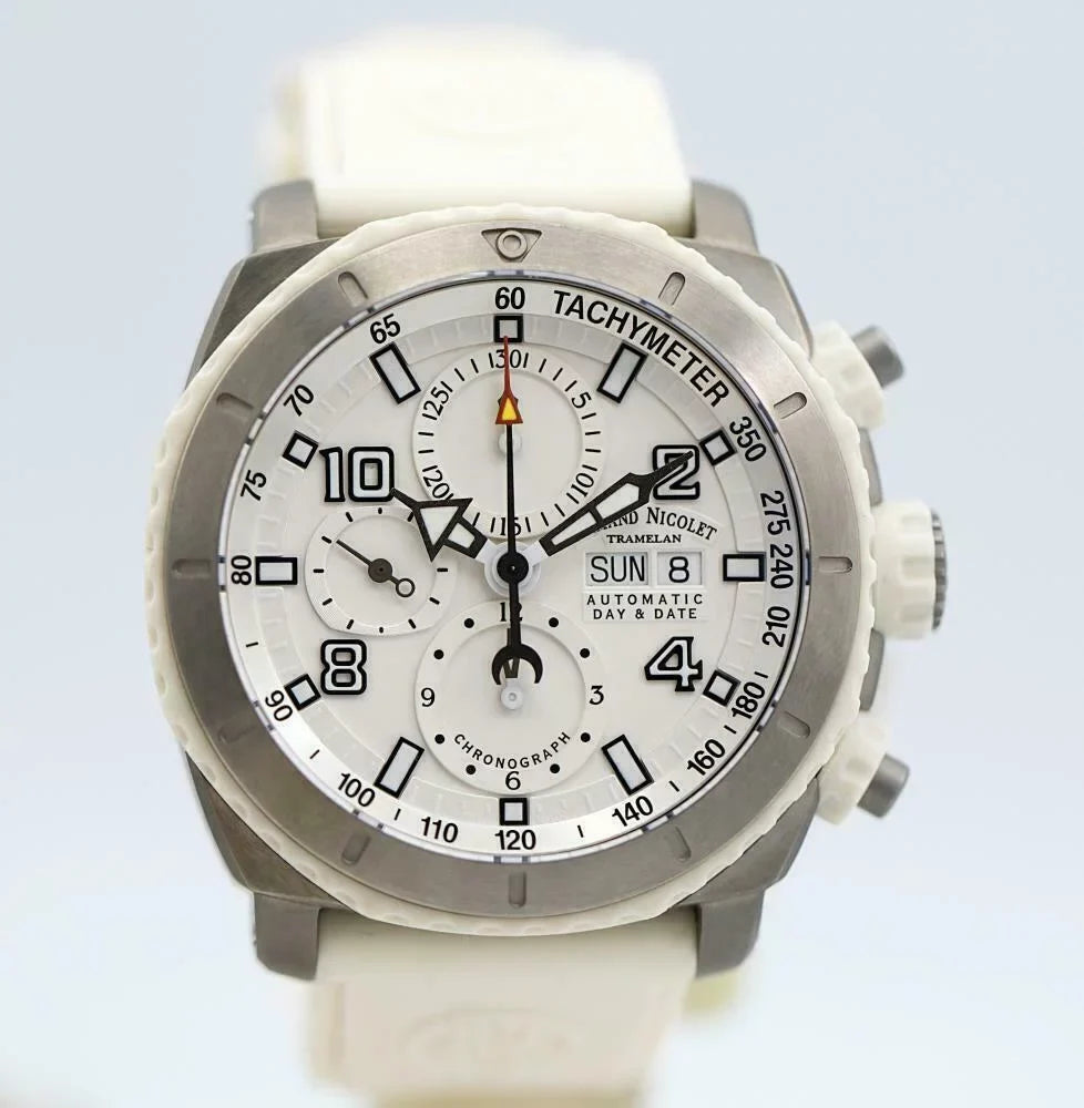 Ivory Rubber Armand Nicolet Steel Automatic Men's Stainless T616B-AG-9610B Watch
