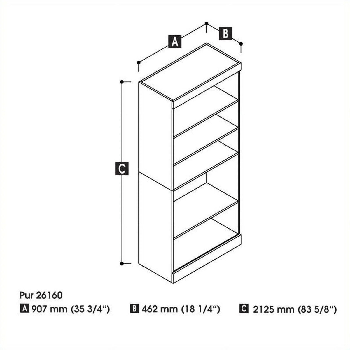 36" Unit Designs Atlin in Storage Corner White