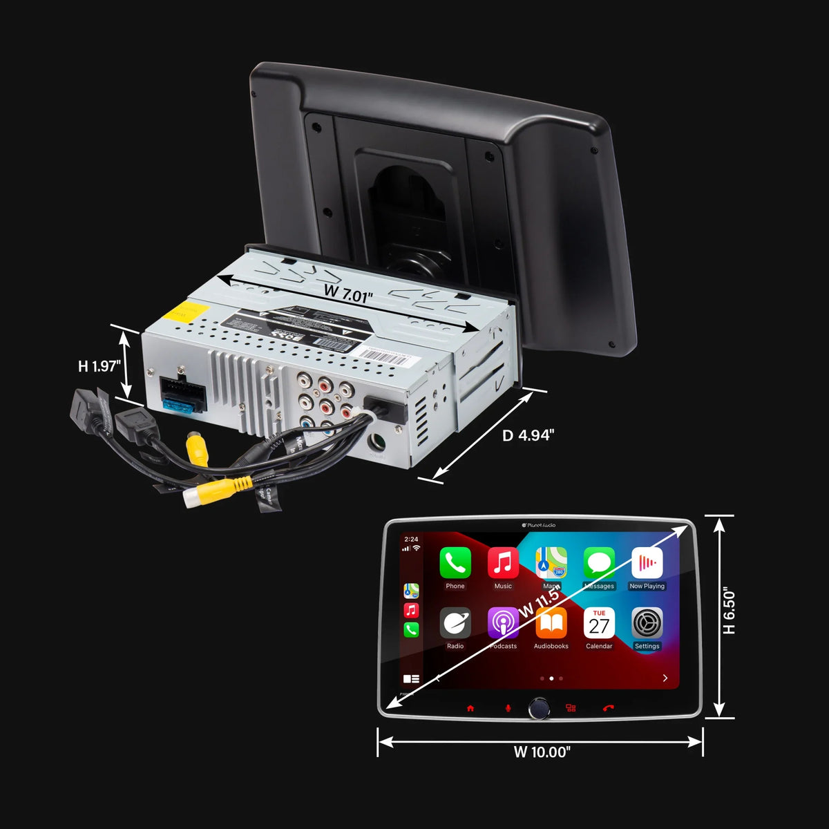 Camera Stereo AM/FM No Din, Auto, Bluetooth, Android CD Apple Backup - Touchscreen, Inch Radio Single CarPlay, Car Receiver, P100CPAC DVD Audio Planet Player, 10.1