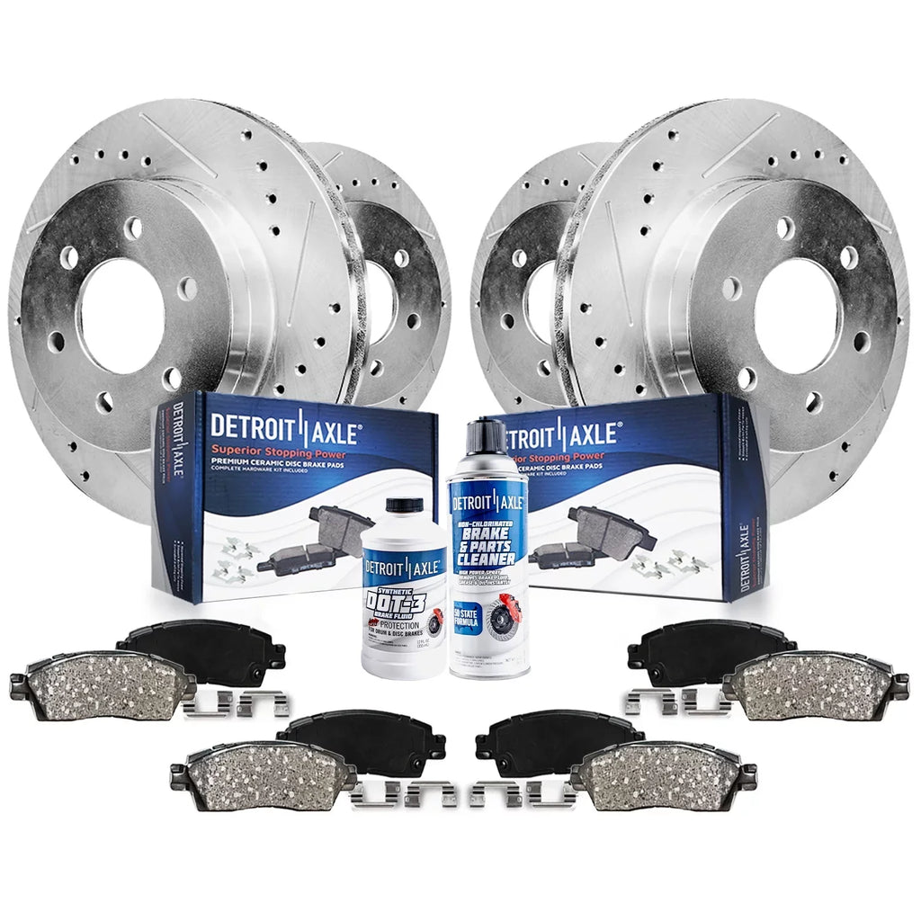 Drilled Replacement: 13.70'' 2015 13.78'' F-150 2017 - Brake Axle Front Rear Pads 2016 Ford and Rotors Brake for Slotted Rotors Ceramic 2019 Brakes Detroit 2018 2014 Kit 2012-2020 2013