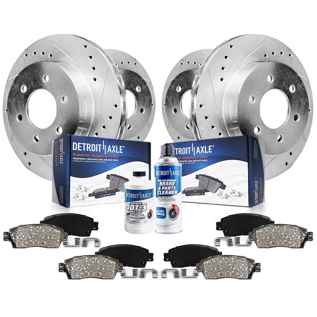 Drilled Replacement: 13.70'' 2015 13.78'' F-150 2017 - Brake Axle Front Rear Pads 2016 Ford and Rotors Brake for Slotted Rotors Ceramic 2019 Brakes Detroit 2018 2014 Kit 2012-2020 2013