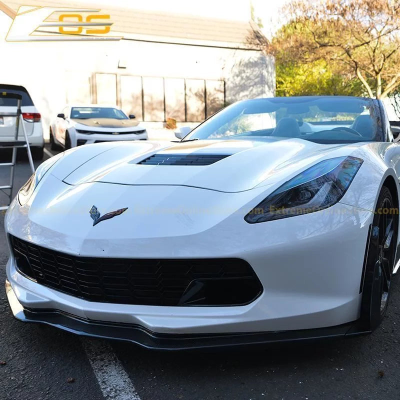 Online Style | Carbon (with Chevrolet Flash Cover Models Painted Z06 Bracket) All Store Bumper for C7 Grille 2014-2019 Front Camera Factory Front Extreme Metallic Lower Replacement GM Corvette