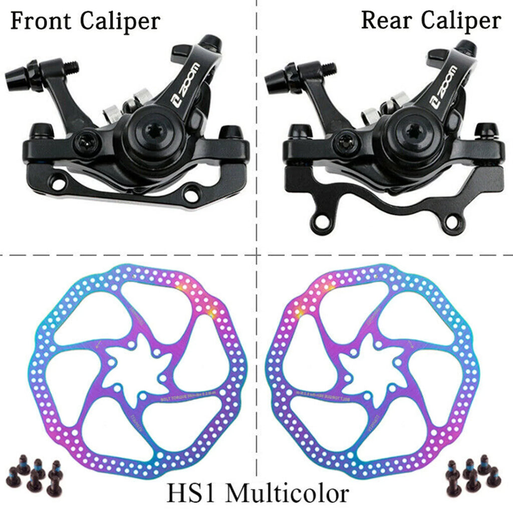 Rotor Brakes Double Piston Bicycle with Caliper Brake Front 160mm Bike ZOOM MTB Disc Mechanical Rear
