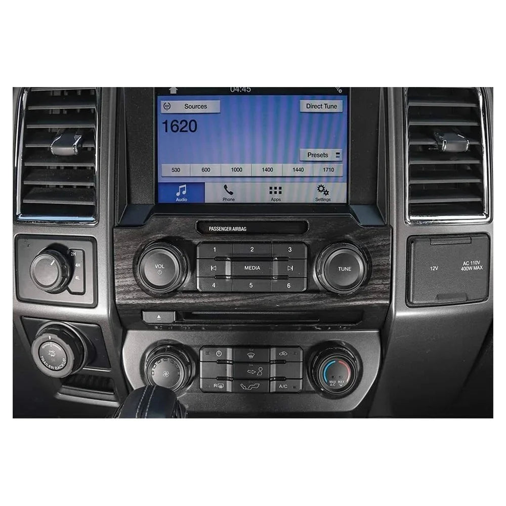 F150 Kit Black Accessories Teledu Console Center Cover 15+ Trim Interior Wood
