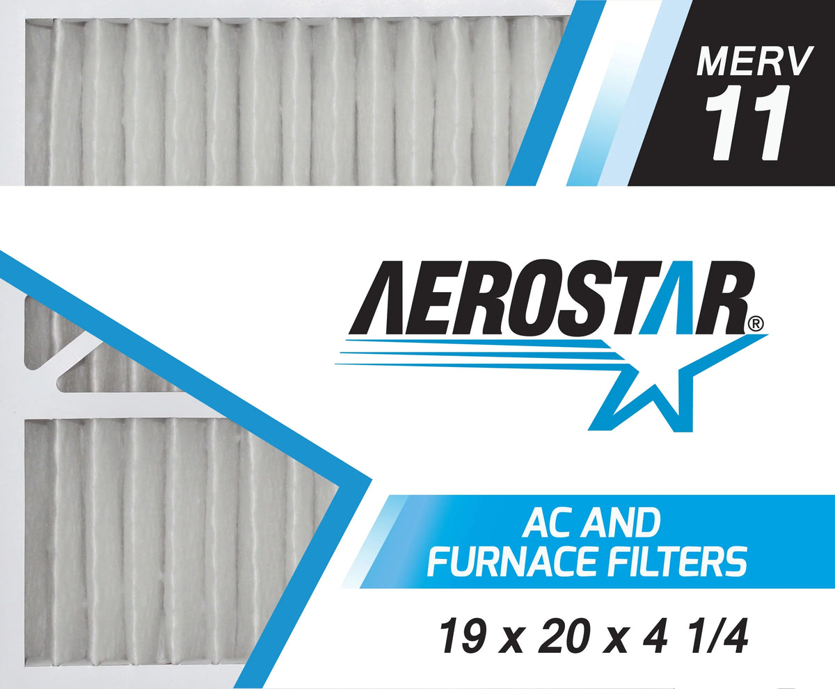 Furnace Air Pleated AC MERV Filter, Aerostar 19x20x4 11 Air 2 Pack Filter,