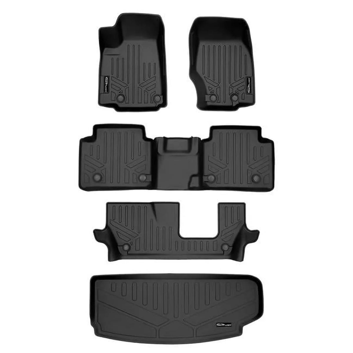 Weather for Black Smartliner Mat Row Behind All Custom Liner Black 3rd 3 2021-2023 & Row Set Liner Jeep SA0568-B0568-C0568-E0568 L, Grand Fit Cargo the Cherokee Floor