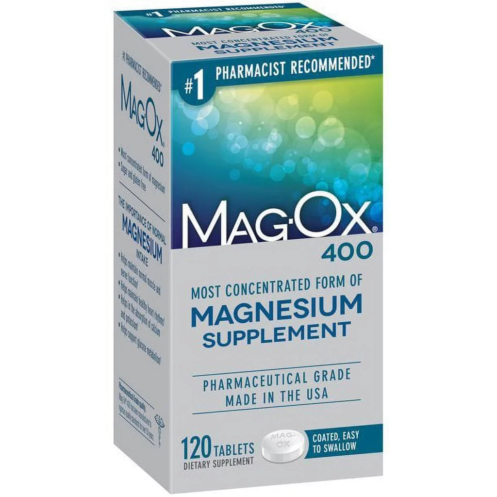 Pack Dietary Sugar 120 MagOx of and free Oxide Gluten Tablets 6 Magnesium 400 Supplement