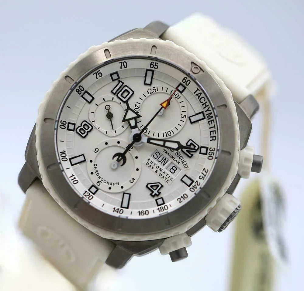 Ivory Rubber Armand Nicolet Steel Automatic Men's Stainless T616B-AG-9610B Watch