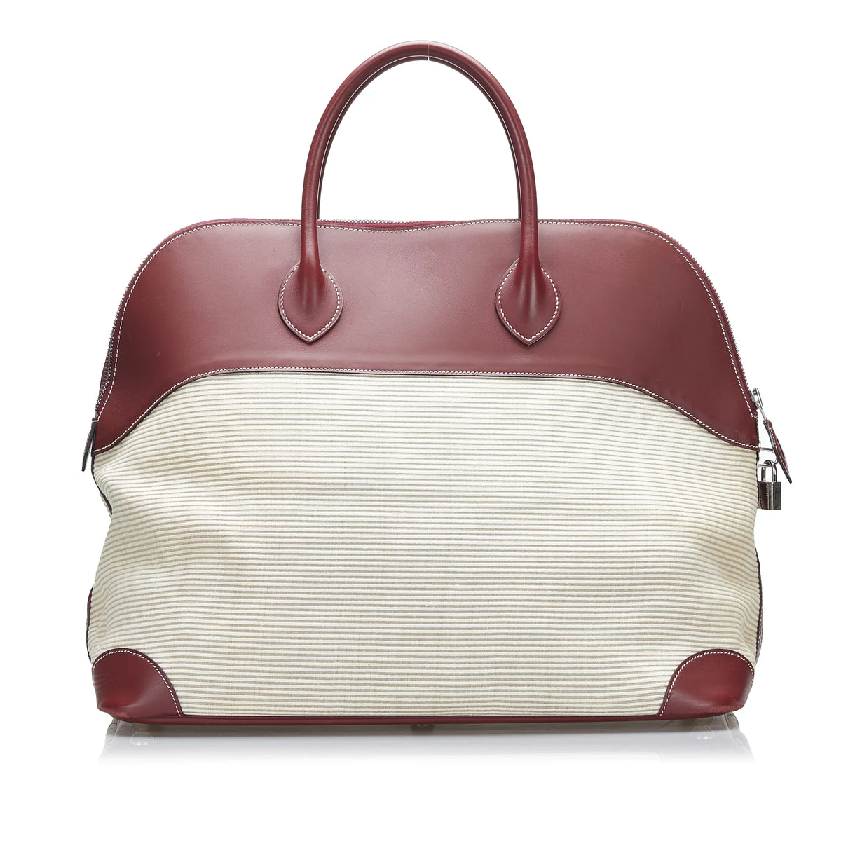 Hermès Unisex Authenticated Travel (Good) WeekenderBag Canvas Fabric Toile 45 Brown Bag Bolide Pre-Owned