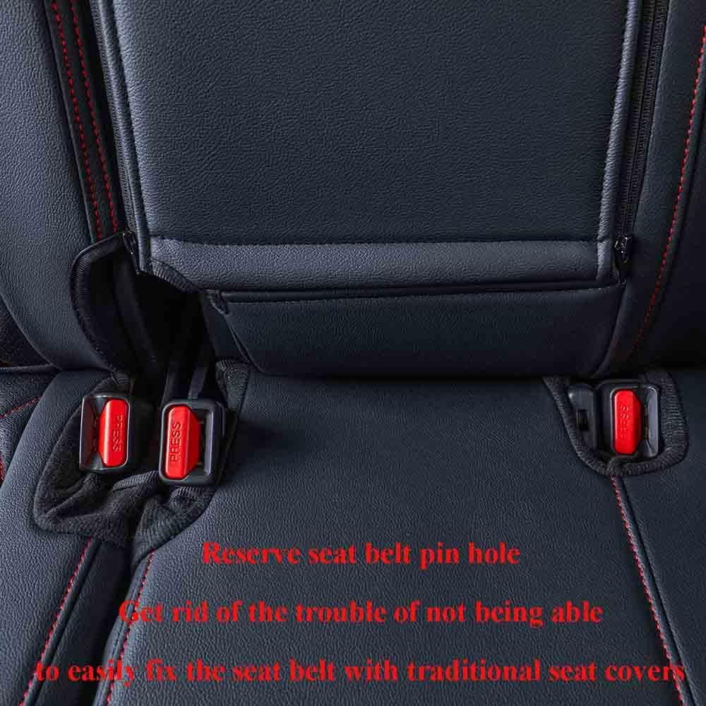 Leatherette(Black 2019 Set 2022 Custom Full HRV Car for 2021 EKR Sport,EX,EXL,Touring Honda - with Piping) HRV 2020 Fit Red Seat Covers