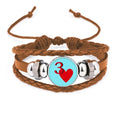 Jupiter Wristband Heart 3 Poker Leather Ornament Love Jewelry Bracelet