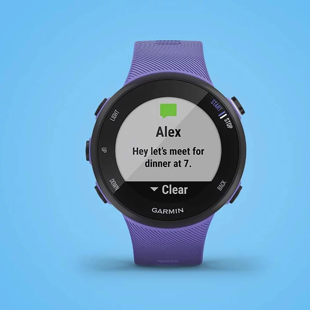 Heart 45S Fitness Daily (Refurbished) GPS Burn) Forerunner Running & Bundle Monitor (Iris) Suite Rate - Garmin (WEYV, Vibes, 010-N2156-01 Restored Wellness With Yoga Smartwatch