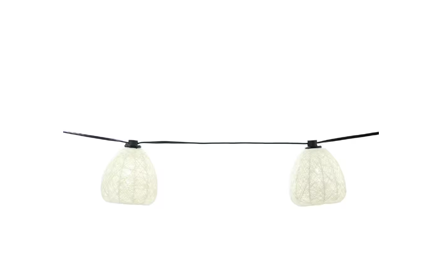 Fiber Hampton (10-Heads) Natural String LED Bulb 11 Mini ft. Bay Outdoor/Indoor Plug-In Light