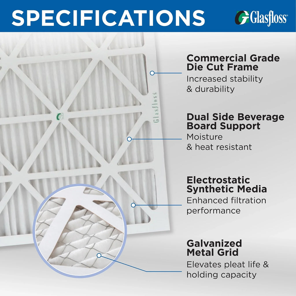 for 16-3/8 ) by filters Furnace 21-1/2 x Air 8 Replacement Bryant Filters 10 x Glasfloss Pleated 1 MERV Pack & Carrier, AC ( Payne, Industries.