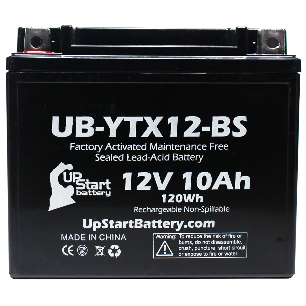12V, Replacement 2003 1000 Battery Factory Battery Motorcycle CC UB-YTX12-BS UpStart Free, Maintenance 10Ah, GSX-R1000 for - Suzuki 3-Pack Activated,