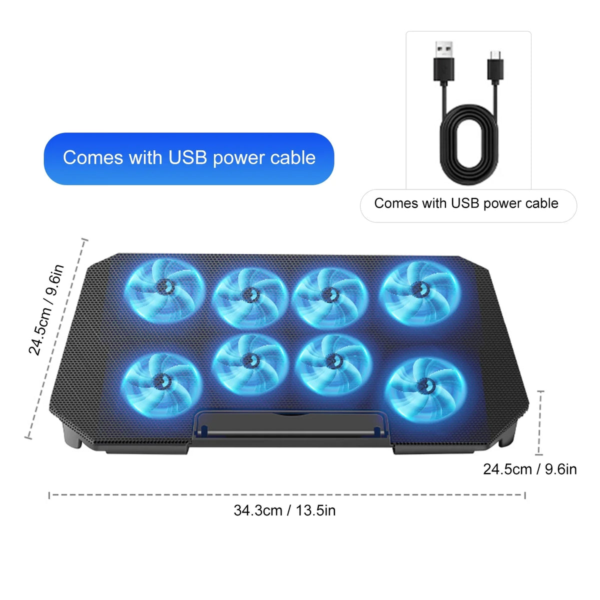 Fan, Laptop Ports USB Strength Fan Inch Adjustable Htovila and 10-15.6 2 Cooling with