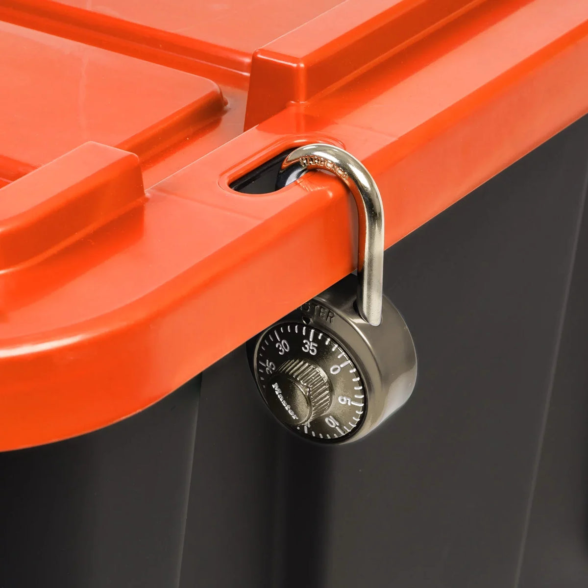 Orange Black 3 108qt/27gal Pack with USA Utility IRIS Lid Tote, Tough Heavy Duty