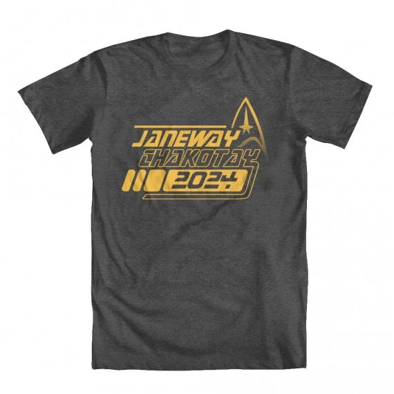 2024 GEEK Trek Charcoal T-shirt Star Janeway Inspired TEEZ X-Large Chakotay Men's Original Artwork by