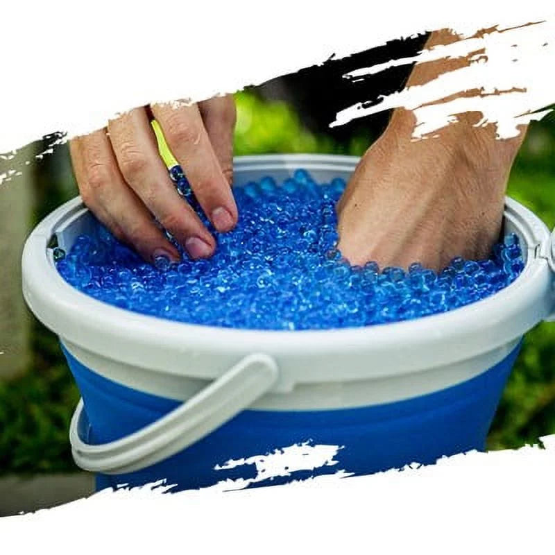 Ammo Gellet 15,000+ Collapsible - Gallon Tub, Gel Blue, Holds Gellets 1.5 Blaster